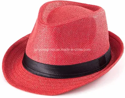 Cappello Fedora in paglia di paglia di carta per bambini adulti personalizzati di alta qualità