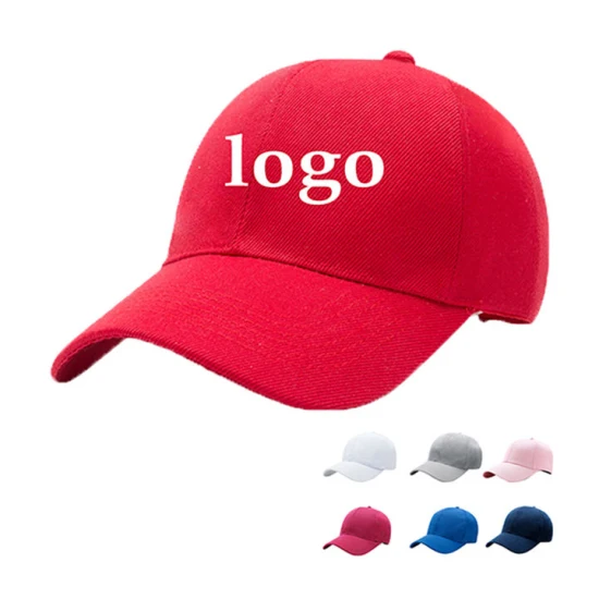 Cappelli con berretto da baseball aderenti personalizzati a 6 pannelli in cotone regolabile all'ingrosso con logo ricamato